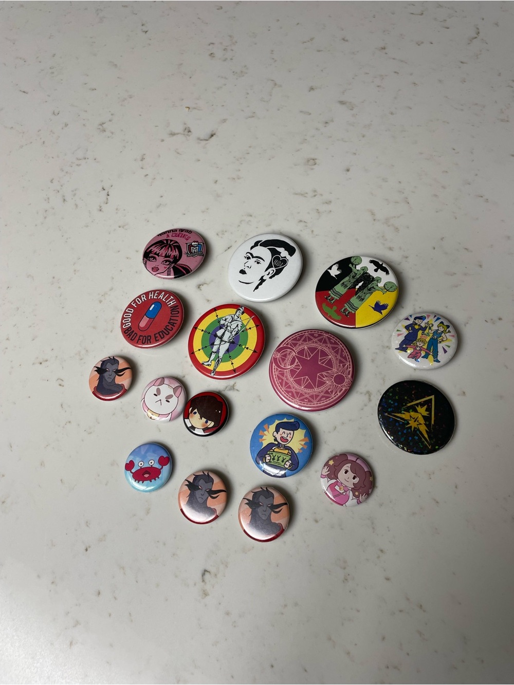 Assorted Button Pin Set - Multicolor